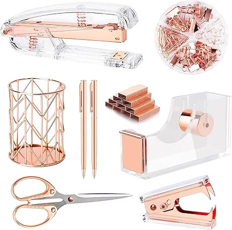 Accesorios oficina oro rosa